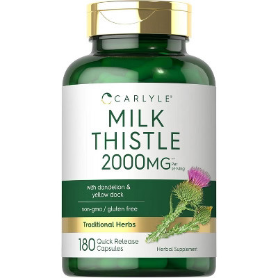 Carlyle Milk Thistle Capsules | 2000mg | with Dandelion and Yellow Dock | 180 Count | Target