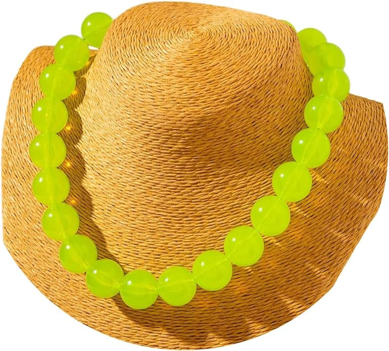 Colorful Chunky Beaded Necklace for Women Acrylic Bead Choker Necklaces Fashion Large Round Beads... | Amazon (US)