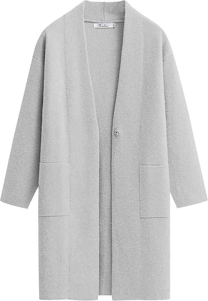 Womens Fuzzy Cardigan Open Front Long Sleeve Single Button Fleece Sweaters Jacket Trendy Coat wit... | Amazon (US)
