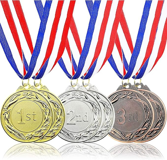 6-Pack 1st, 2nd, 3rd Place Award Medals for Kids and Adult, Participation Awards with 15.5-Inch P... | Amazon (US)