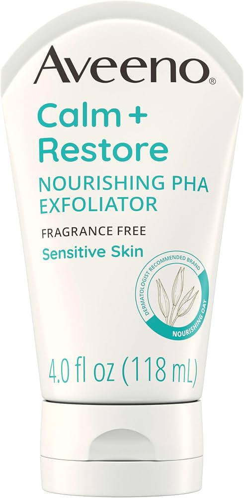 Aveeno Calm + Restore Nourishing PHA Facial Exfoliator Daily for Sensitive Skin, Fragrance-Free &... | Amazon (US)