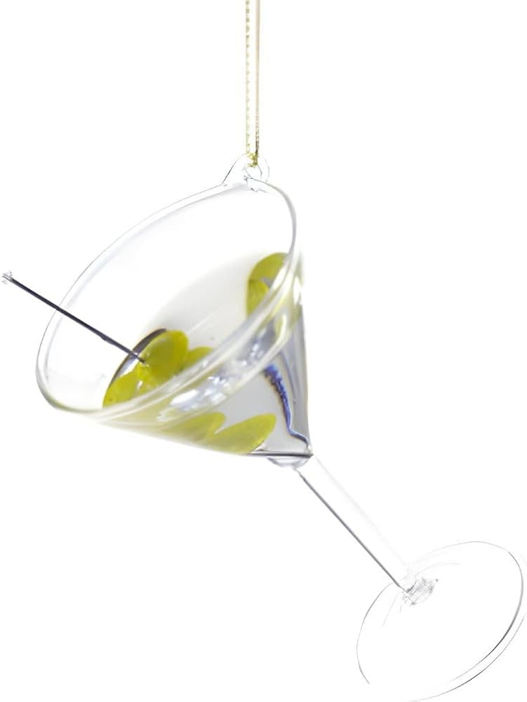 Cody Foster & Co Elegant Martini Glass Ornament, Handcrafted, Festive Green Olives Detail, Classi... | Amazon (US)