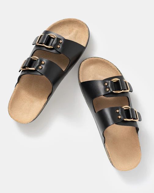 Luka Faux Leather Sandal - Black | VICI Collection