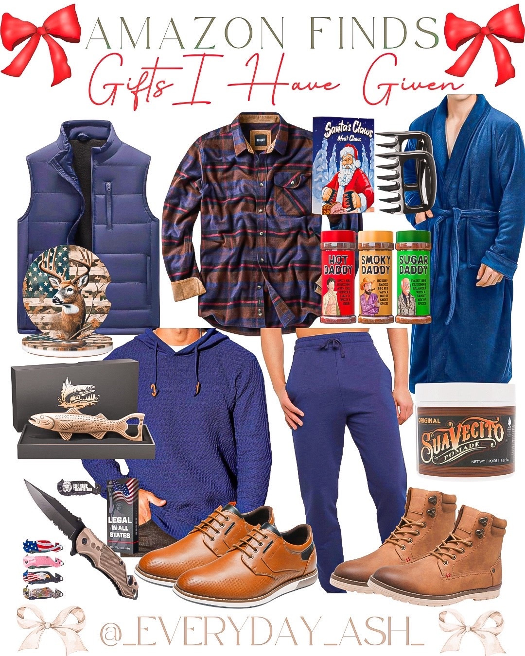 Amazon // gifts for men 
Finds I have given as gifts 🎁🎄

Amazon fashion, men’s fashion, vest, flannel, robe, joggers, men’s hair care, men’s boots, men’s shoes, stocking stuffers for him, can opener 

#LTKMens #LTKHoliday #LTKGiftGuide