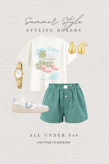 I’ve been loving the boxer trend. Here’s how I would style this! 

boxers l sneakers l graphic tee 