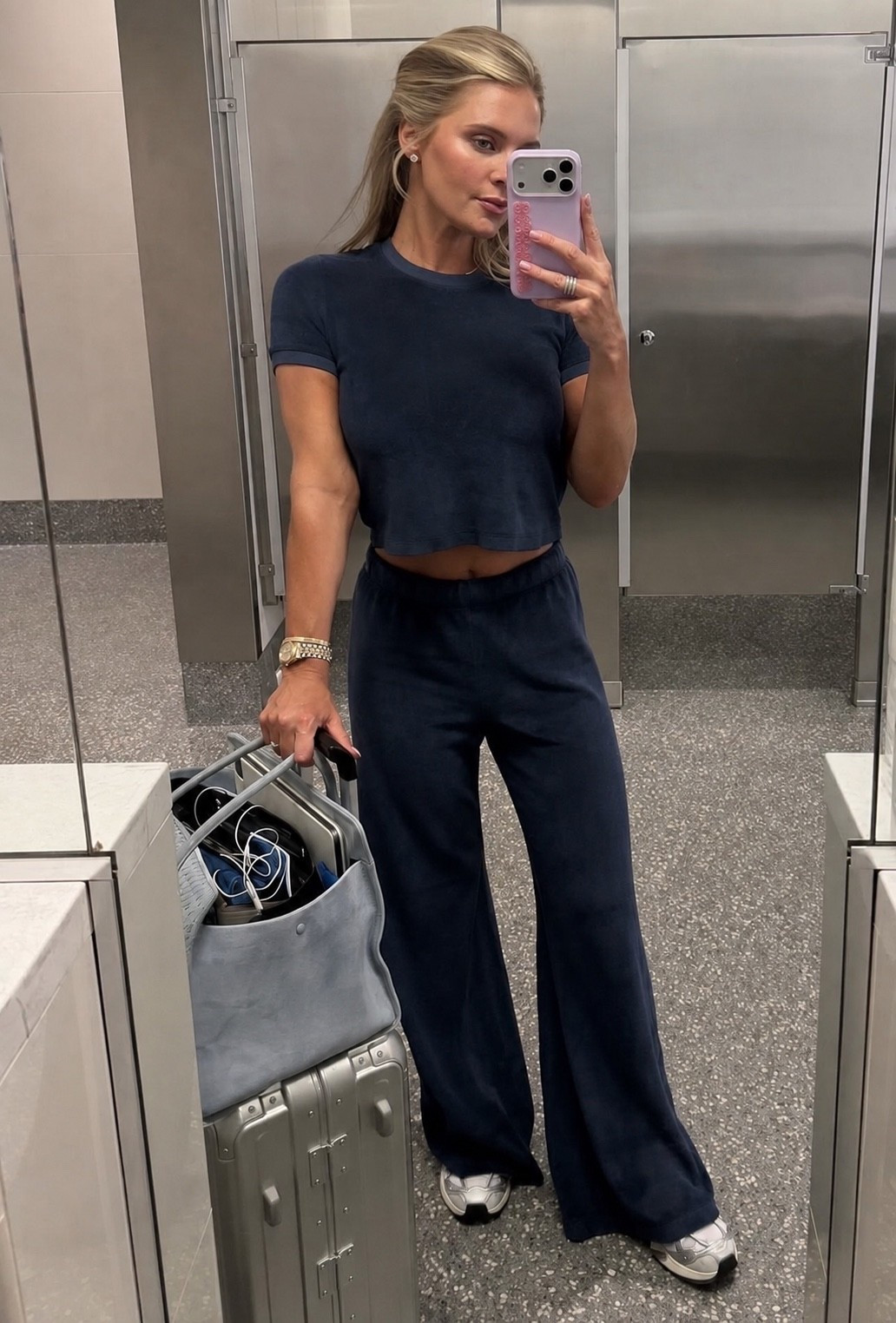 Madison Lecroy Indigo blue ￼Garment-Dyed Organic Cotton Slub Terry Pants Garment-Dyed Organic Cotton Slub Terry Tee Sneakers travel outfit ￼

#LTKSaleAlert #LTKTravel