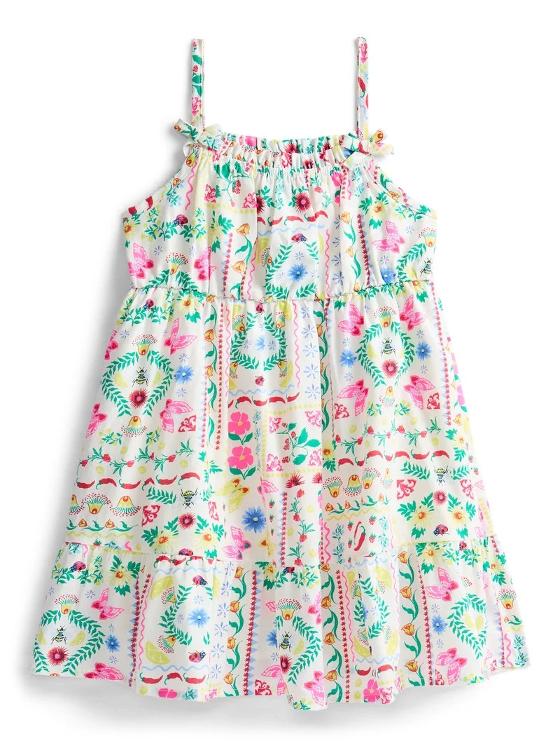 Wonder Nation Toddler Girls Sleeveless Allover Print Dress, Sizes 12M-5T - Walmart.com | Walmart (US)