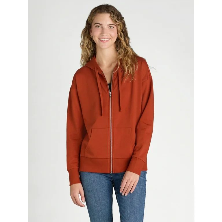 Time and Tru Women’s Zip Up Fleece Hoodie Jacket, Sizes XS-XXXL | Walmart (US)