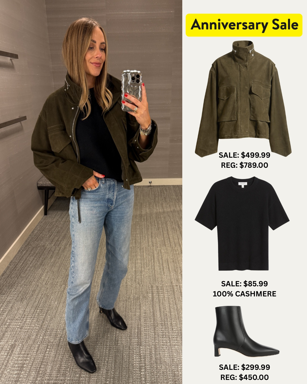 Fashion Jackson NSALE Nordstrom anniversary sale wearing a small in the jacket and sweater. Boots are true to size

#LTKOver40 #LTKSaleAlert #LTKootd