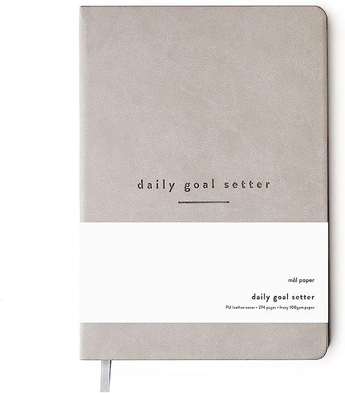 Mal Paper Daily Goal Setter Planner - Grey, 6 Month 274 Page Undated Pad | Soft Cover Productivit... | Amazon (US)