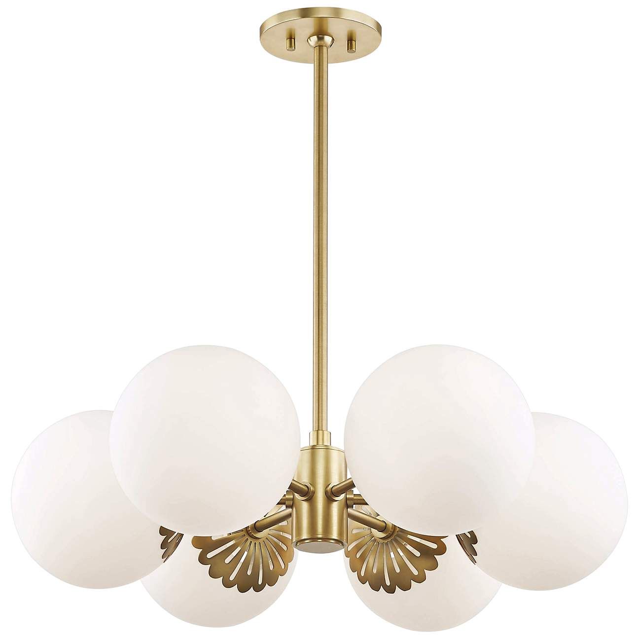 Mitzi Paige 26" Wide Aged Brass 6-Light Chandelier - #47H98 | Lamps Plus | Lamps Plus