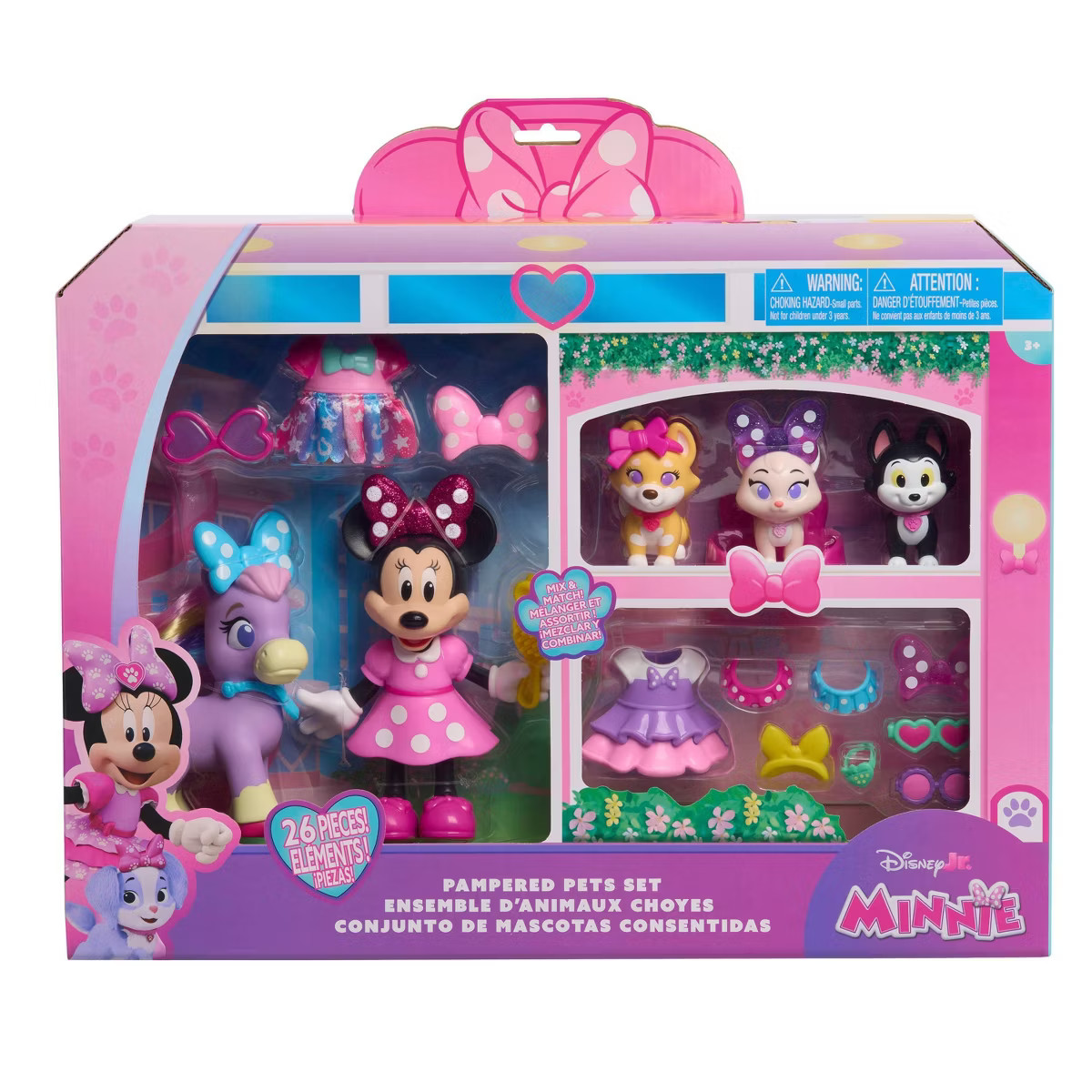 Minnie Mouse Deluxe Pampered Doll Pet Animal Figure: No Articulation Plastic Action Figures Set | Target