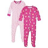 Amazon.com: Gerber baby girls 2-pack Footed Pajamas and Toddler Sleepers, Rainbows Pink, 9 Months... | Amazon (US)