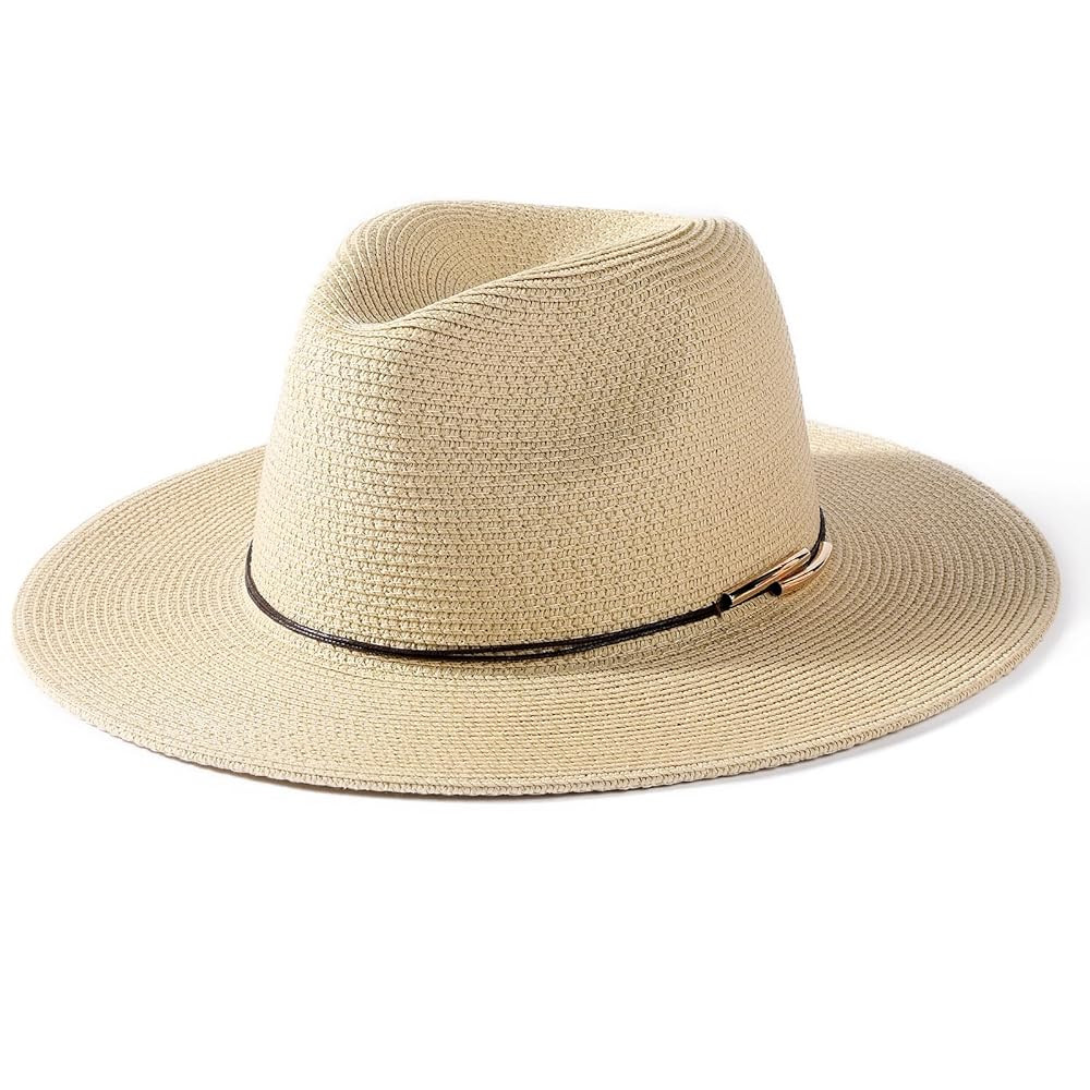 FURTALK Panama Hat Sun Hats for Women Men Wide Brim Fedora Straw Beach Hat UV UPF 80+ | Amazon (US)