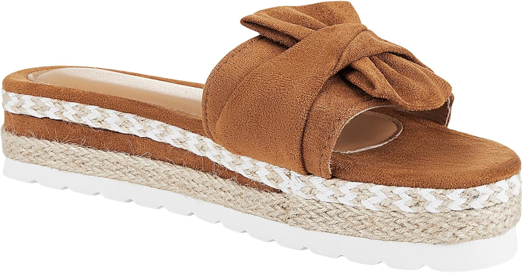 Women's Low Wedge, Platform Sandals with Bow Details | Amazon (US)