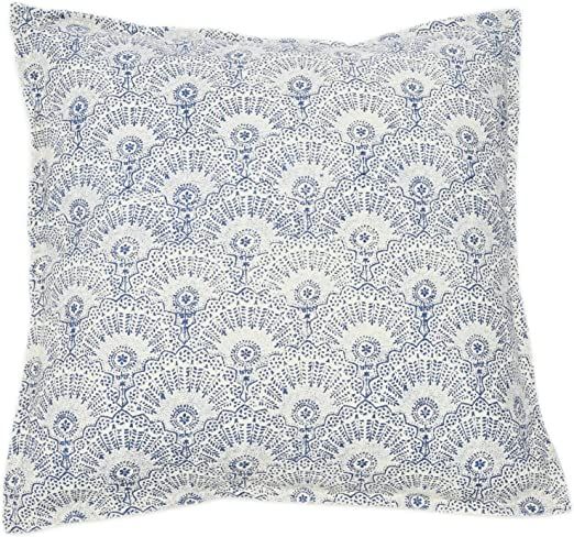 Creative Co-Op Cotton Pattern and Flanged Edge Pillow, 1 Count (Pack of 1), Multicolor | Amazon (US)
