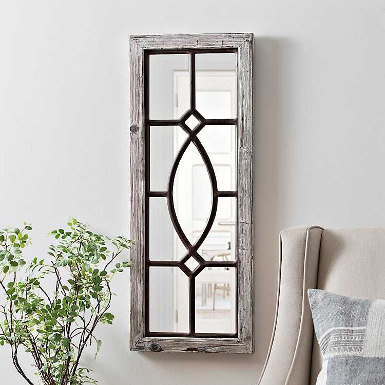 White Distressed Panel Wall Mirror | Kirkland's Home