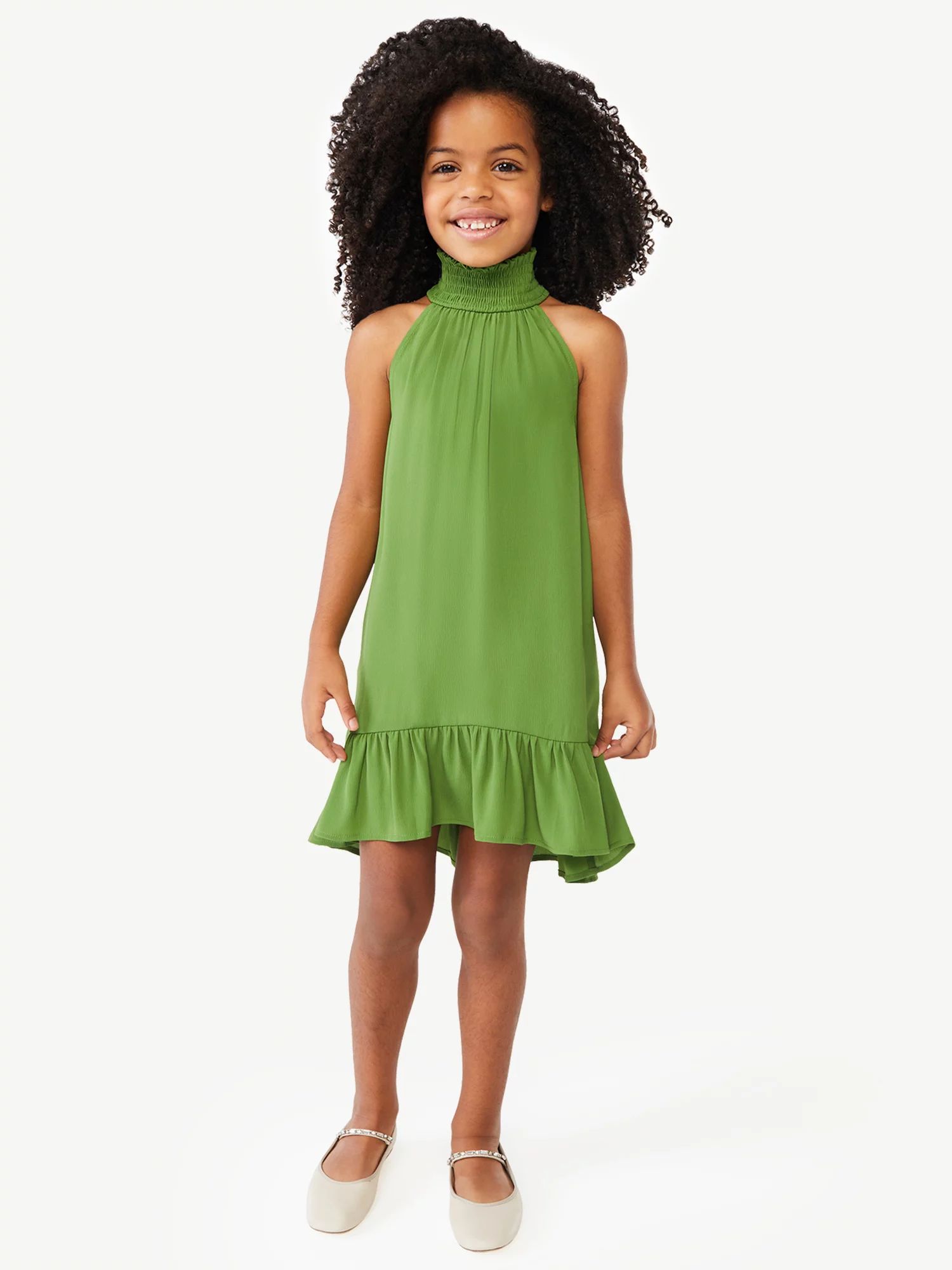 Scoop Girls Halter Dress with Tiered Hem, Sizes 4-12 | Walmart (US)