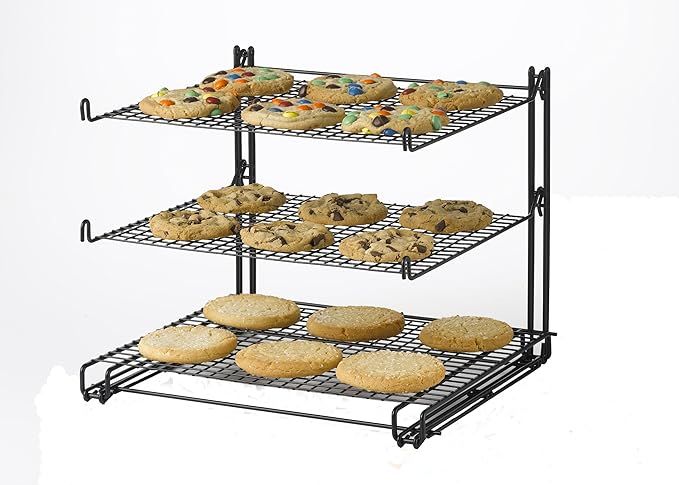 Nifty 3-Tier Cooling Rack – Non-Stick Coating, Wire Mesh Design, Dishwasher Safe, Collapsible K... | Amazon (US)