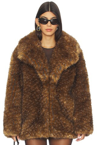 Knox Faux Fur Coat in Tawny | Revolve Clothing (Global)