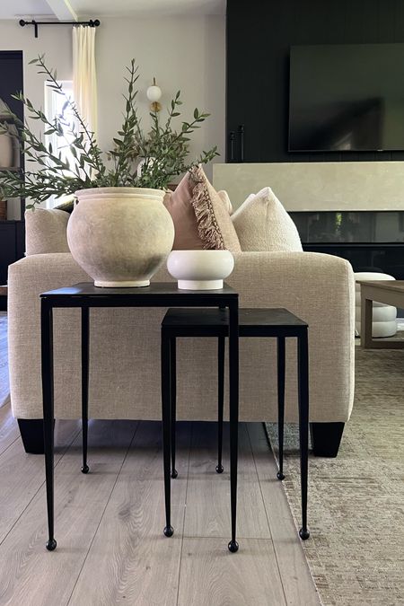 Love these nesting tables! These are iron and can be used outdoors too.. I’m happy with them right here though ✨
Modern organic home, neutral home 

#LTKfamily #LTKhome