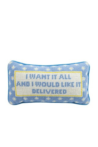Furbish Studio I Want It All Needlepoint Pillow from Revolve.com | Revolve Clothing (Global)
