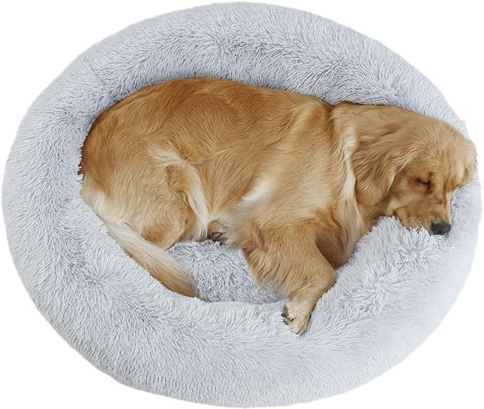 39'' inch Calming Dog Bed, Plush Anti-Anxiety Donut Dog Bed for Small Medium Large Dogs, Warming ... | Amazon (US)