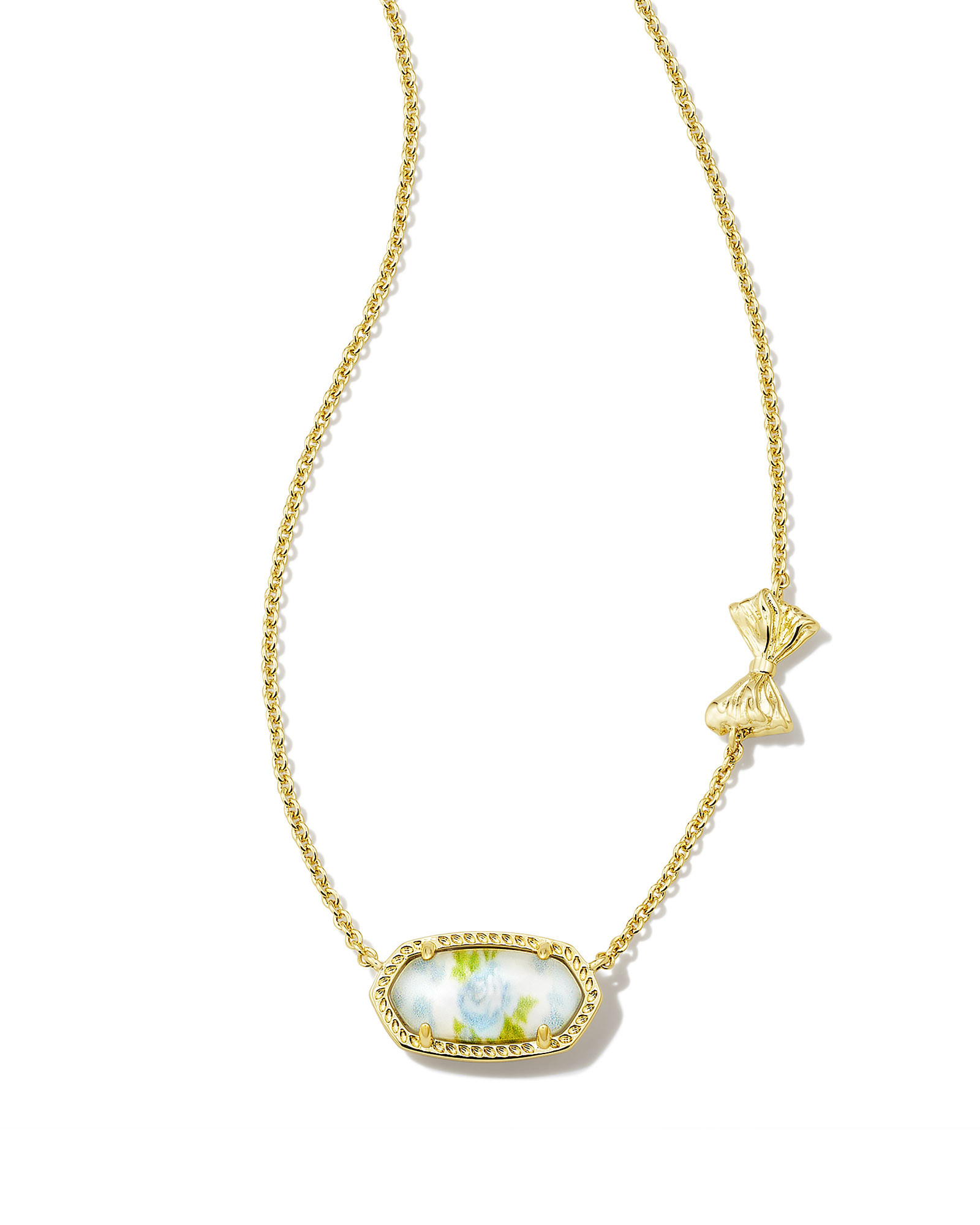Kendra Scott x LoveShackFancy Gold Elisa Necklace in Blue Romance Blooming Heirloom Illusion | Kendra Scott