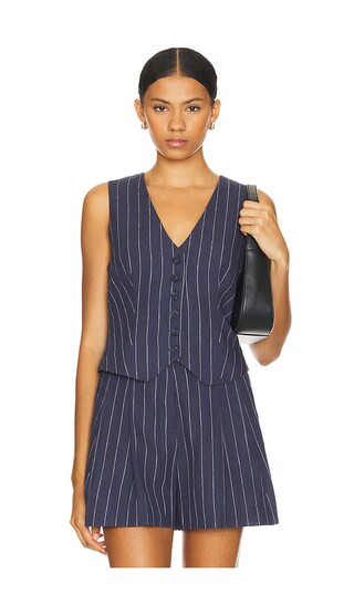 Kaiko Vest in Indigo Denim Stripe | Revolve Clothing (Global)