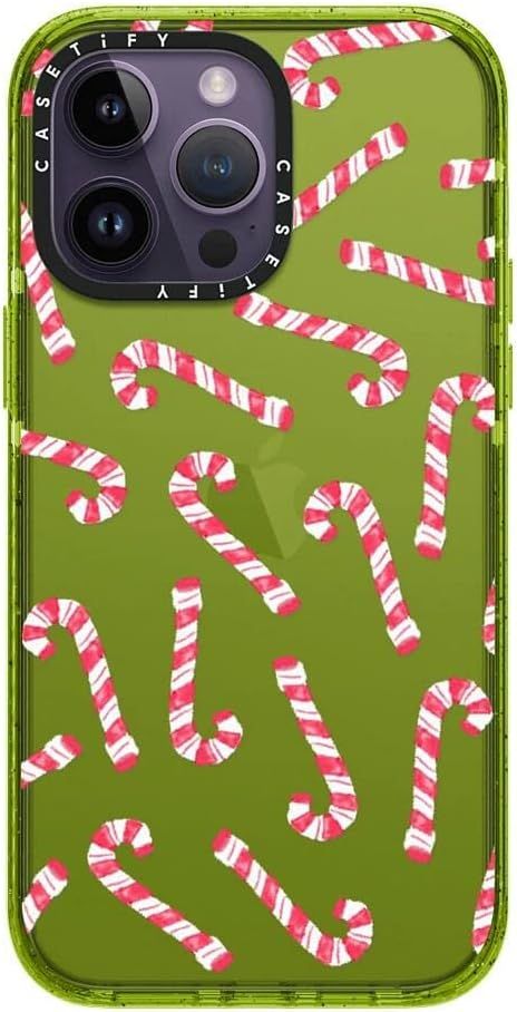 CASETiFY Impact Case for iPhone 14 Pro Max - Modern White red Hand Painted Watercolor Candy Cane ... | Amazon (US)
