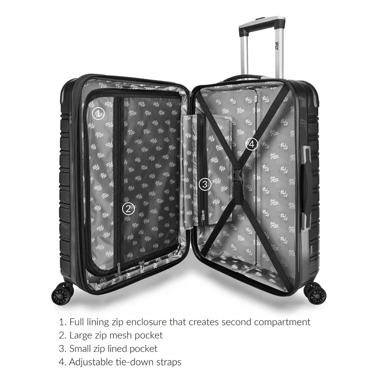iFLY Hardside Fibertech Luggage 20" Carry-on Luggage, Black | Walmart (US)