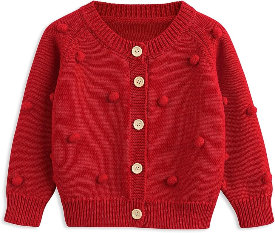 Simplee kids Baby Sweater Cardigan Jacquard Cable-Knit Spring Coat Long Sleeve Cardigan for Baby ... | Amazon (US)