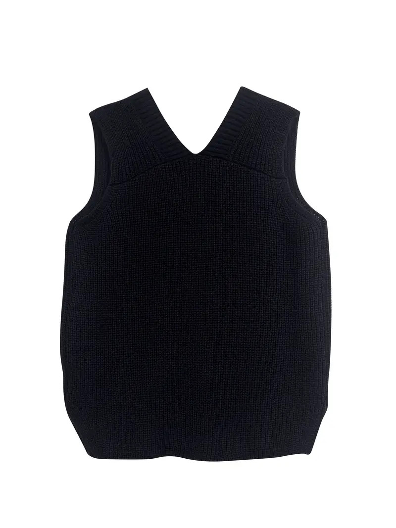 Effen Kleur Trui Met V hals Casual Mouwloze Gebreide Tanktop - Temu Belgium | Temu Affiliate Program