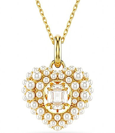 Swarovski Hyperbola Pearl Crystal Heart Pendant Necklace - White | Dillard's