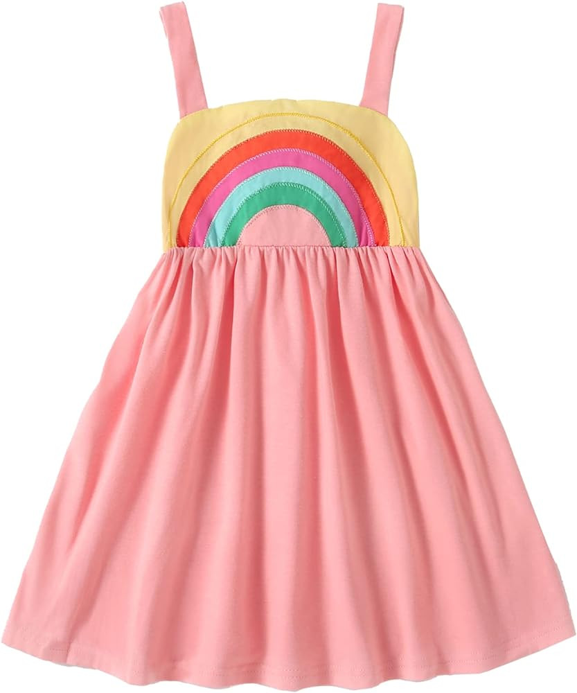 Frogwill Toddler Girls Fifties Summer Dress Blue Rainbow 2-7Y | Amazon (US)