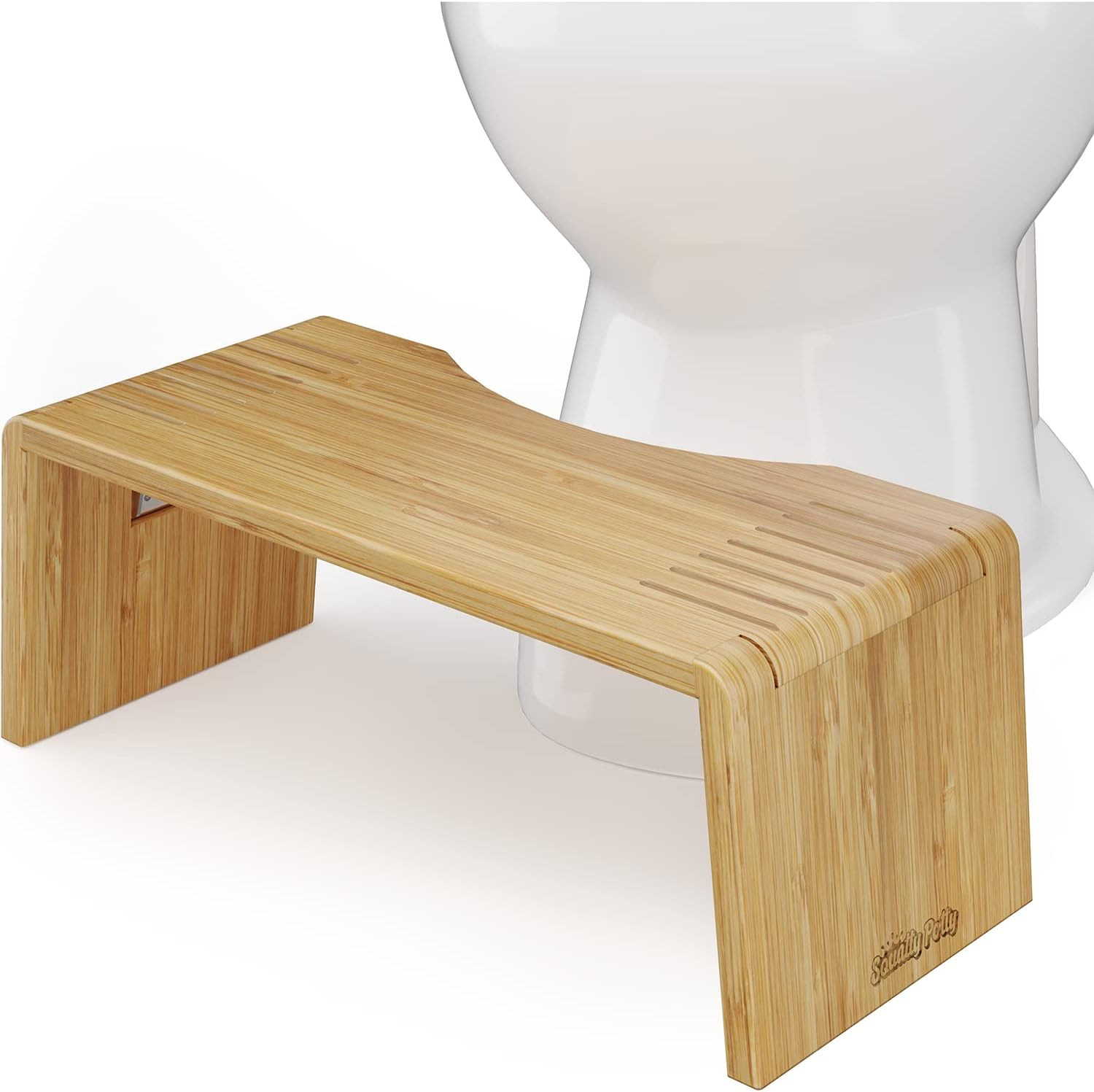 Amazon.com: Squatty Potty Oslo Folding Bamboo Toilet Stool – 7 Inches Collapsible Bathroom Stoo... | Amazon (US)