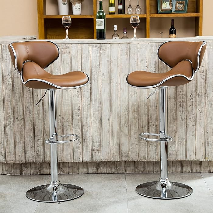 Roundhill Furniture Masaccio Cushioned Leatherette Upholstery Airlift Adjustable Swivel Barstool ... | Amazon (US)
