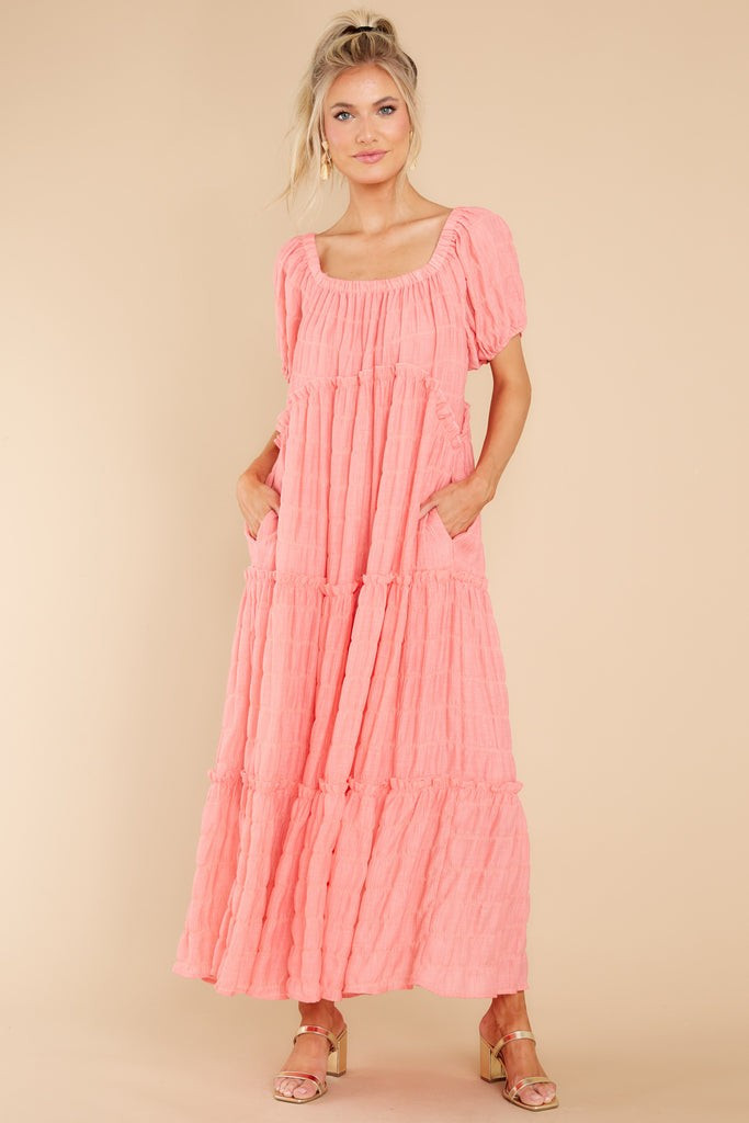 Exploring Love Coral Maxi Dress | Red Dress 