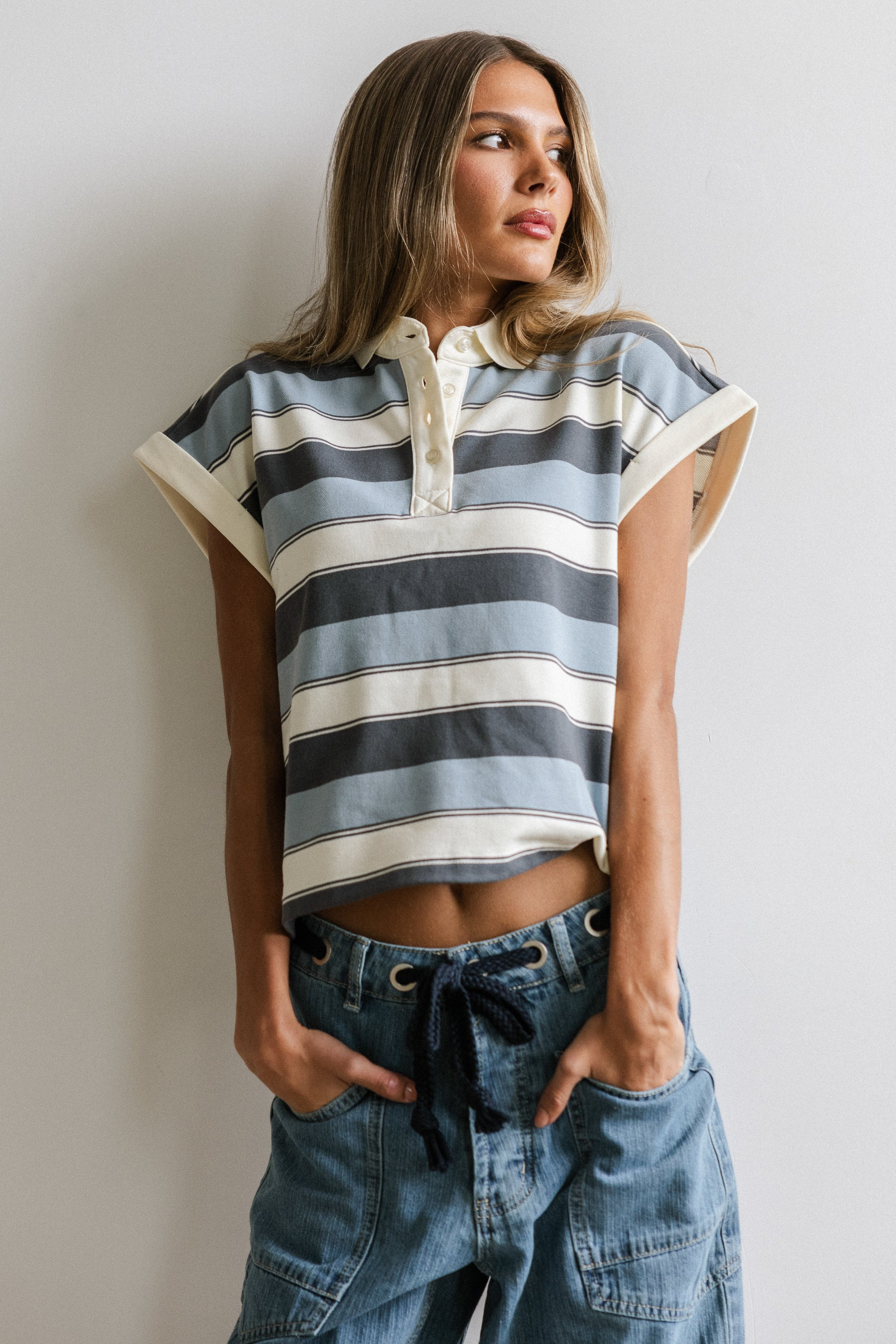 Niko Striped Top in Blue | Böhme US