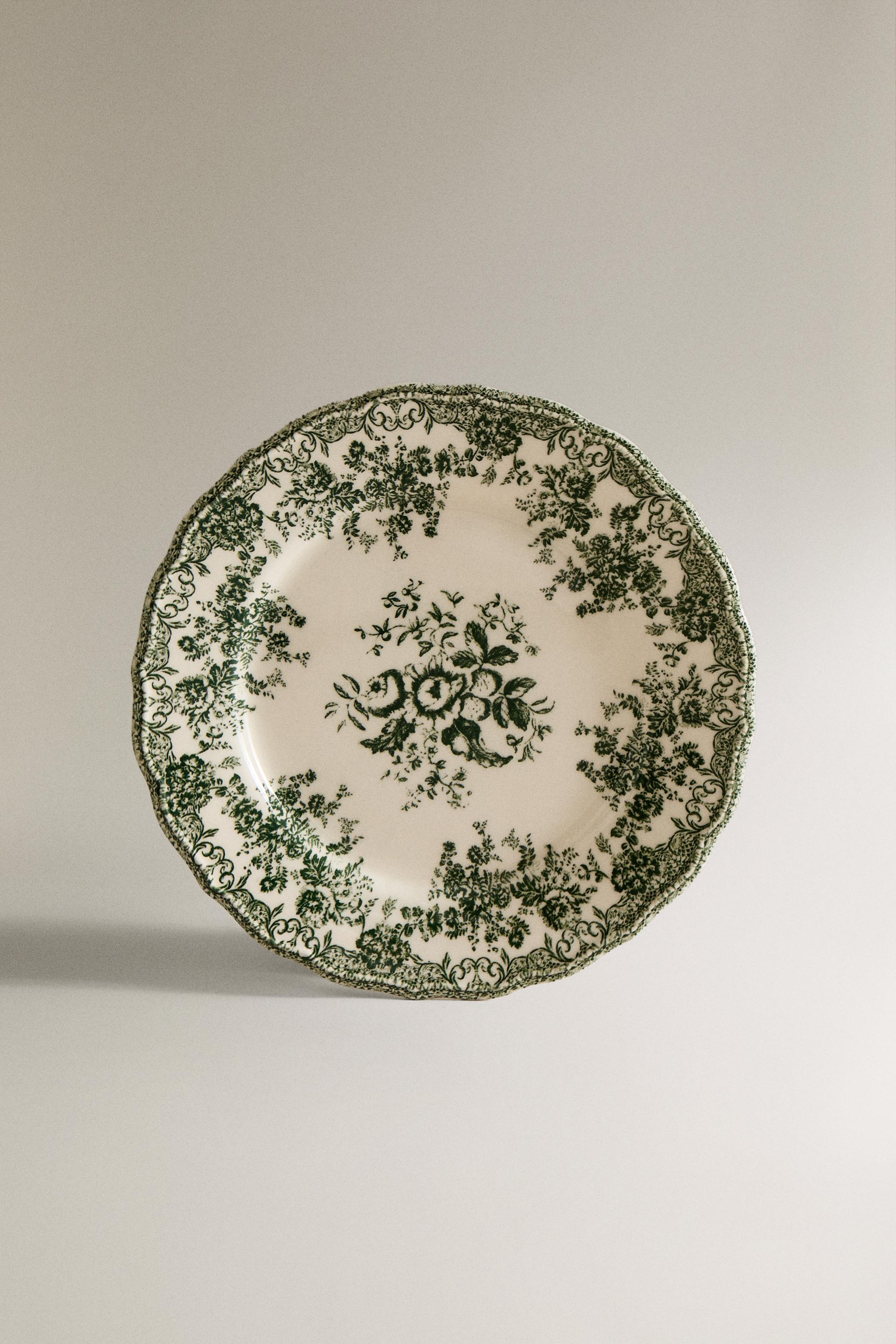 FLORAL EARTHENWARE DINNER PLATE | Zara UK