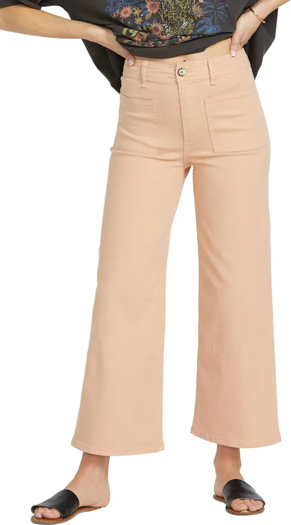 Billabong Free Spirit Stretch Cotton Crop Wide Leg Pants | Nordstrom | Nordstrom