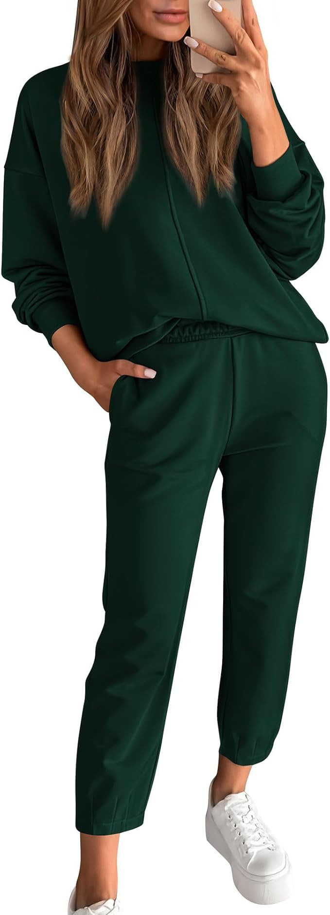 BTFBM 2024 Women 2 Piece Outfits Long Sleeve Pullover Jogger Pants Lounge Sets Fall Winter Sweats... | Amazon (US)