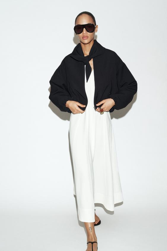 BOMBER JACKET WITH REMOVABLE SCARF | Zara US