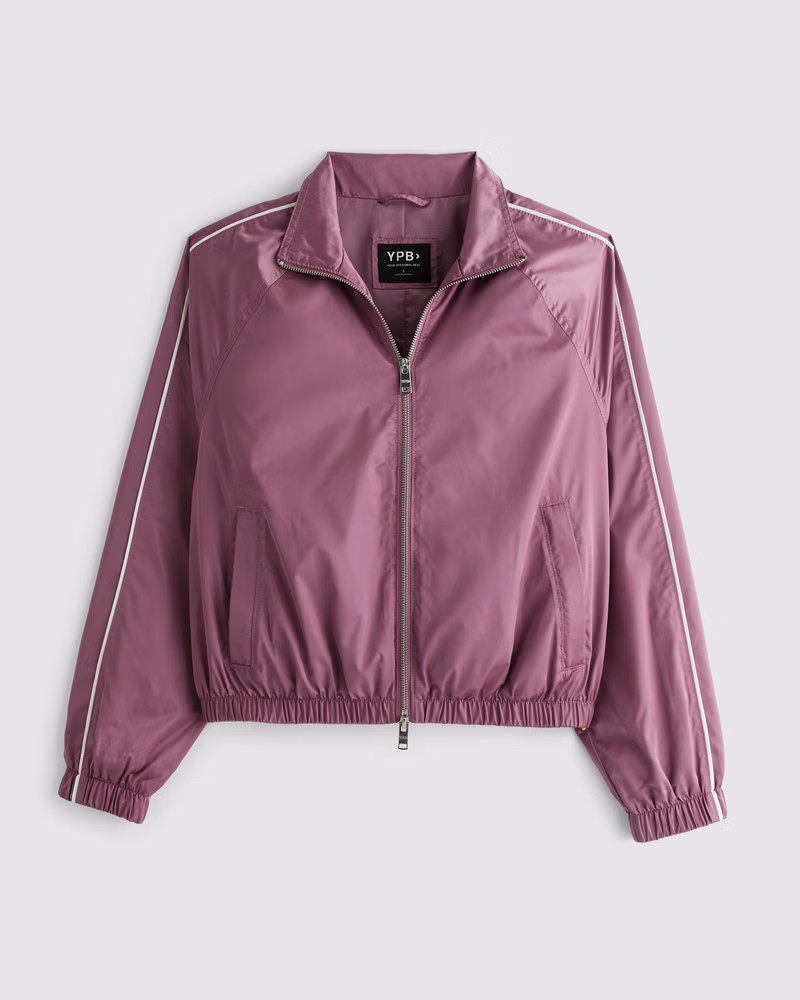 Abercrombie & Fitch Women's YPB Active Satin Track Jacket in Pink Marsala - Size XXS | Abercrombie & Fitch (US)