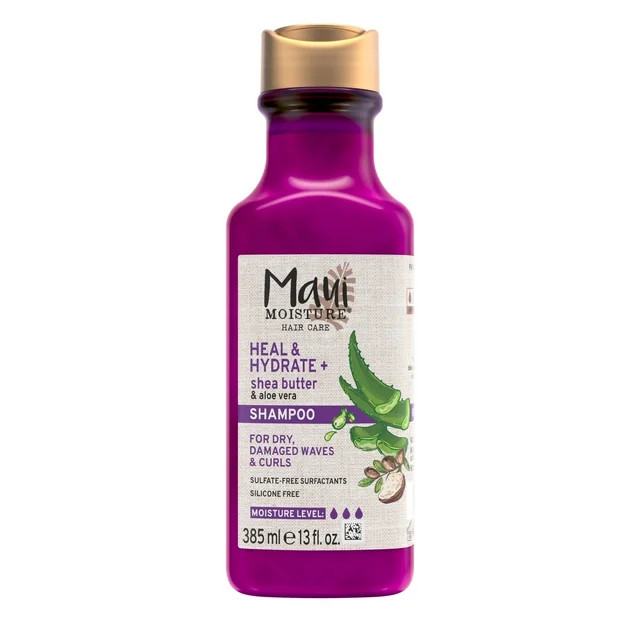 Maui Moisture Heal & Hydrate + Shea Butter Shampoo to Deeply Moisturize Tight Curly Hair, 13 fl o... | Walmart (US)