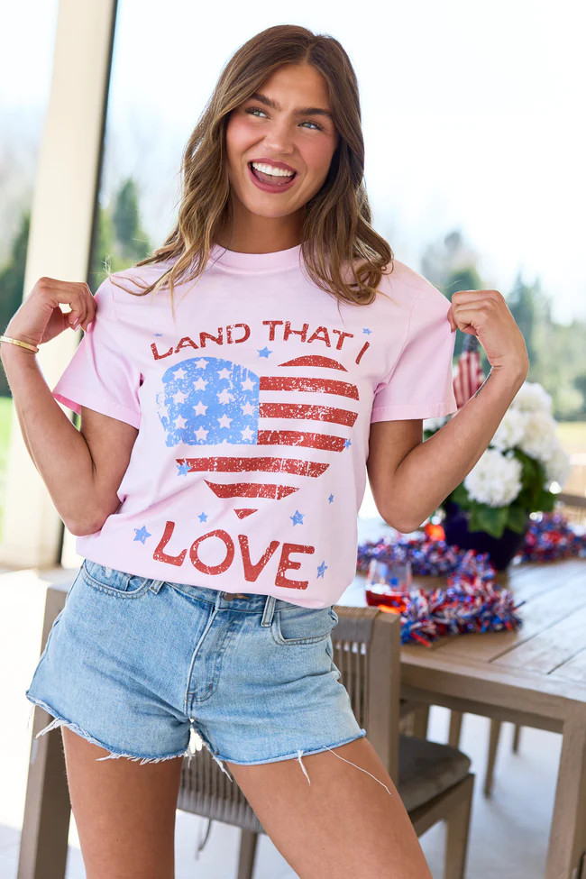 Land That I Love Light Pink Graphic Tee | Pink Lily