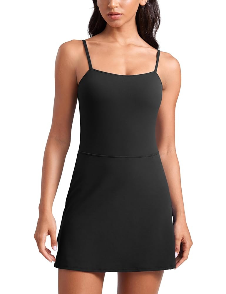 CRZ YOGA Womens Butterluxe Tennis Dress Spaghetti Strap Casual Athletic Sports Outfits with Built... | Amazon (US)