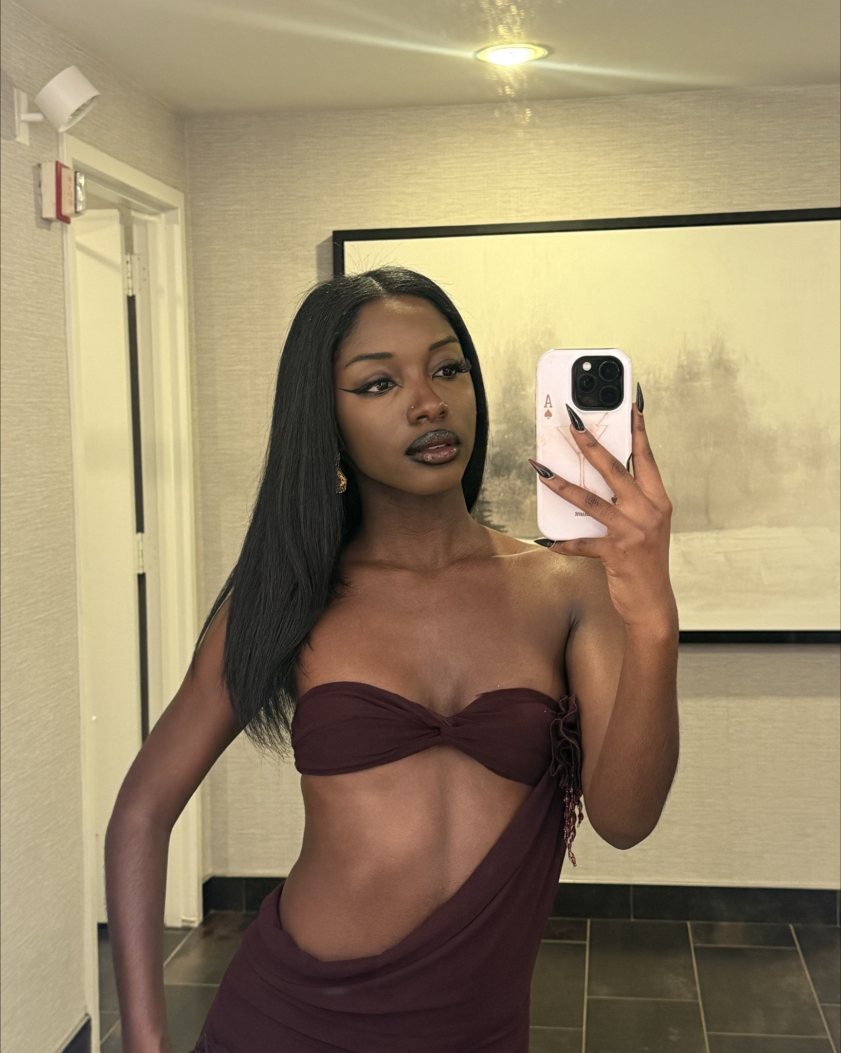 taken moments before i walked in my second ever runway show 🤭| dress from outcast 