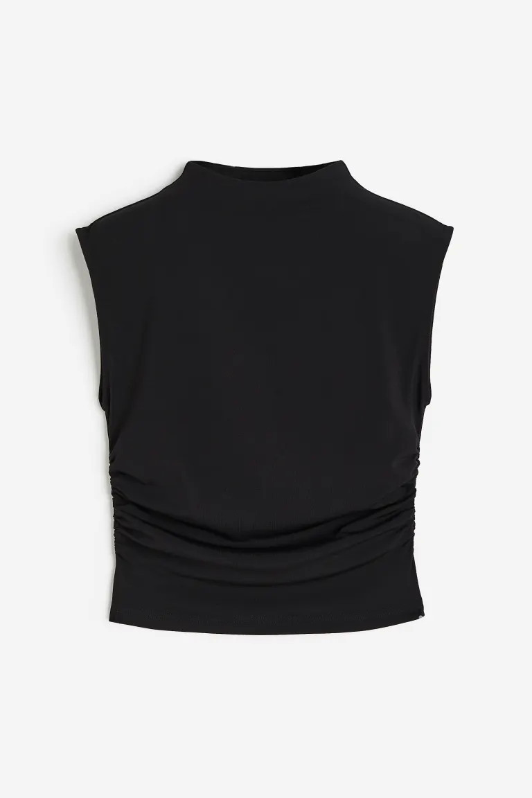Top cropped con cuello perkins | H&M (FR, IT, ES, PT, BE)