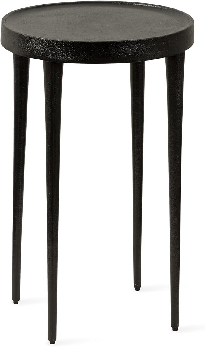 Kate and Laurel Rava Modern Metal Round Side Table, 14 x 14 x 22, Black, Cast Aluminum Accent Tab... | Amazon (US)